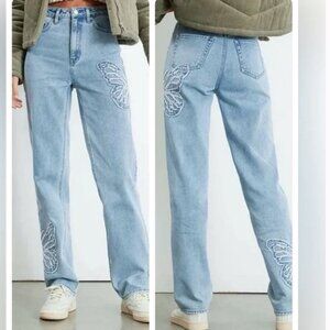 PacSun Butterfly Patch '90s Boyfriend Jeans Size 26